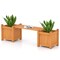 Wooden Garden Bench With Planter Boxes 3 In 1 Outdoor Bench Seat With Storage Fir Wood Patio Bench Orange